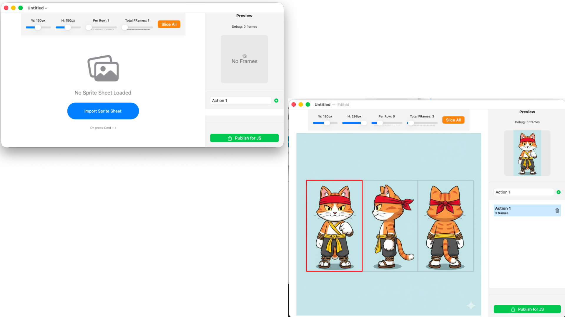 ACME FX Tools Sprite Slicer Interface